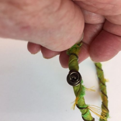 Karen Meador, Ph.D.'s Boho Bangle - , Contemporary Wire Jewelry, Lashing, Wire Lashing, Wire Wrapping, Wrapping, Wire Wrapping Jewelry, boho bangle